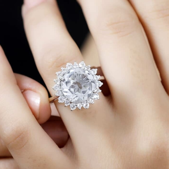 Brazilian Petalite and Multi Gemstone Sunburst Ring - Picture 3 of 6